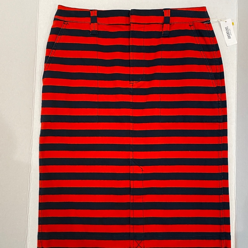 Red and Black Striped Skirt